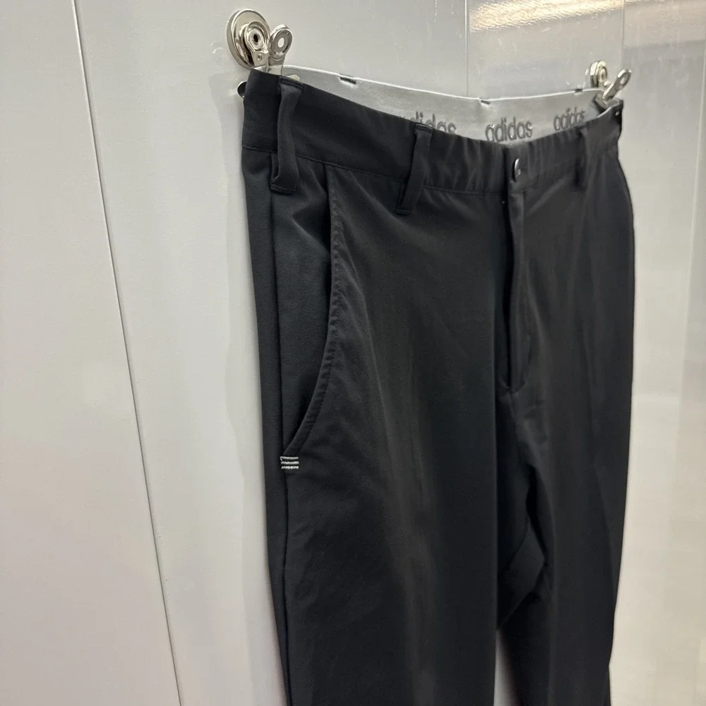 Adidas Men's Black Golf Pants Flat Front Gripper Waistband 38x30